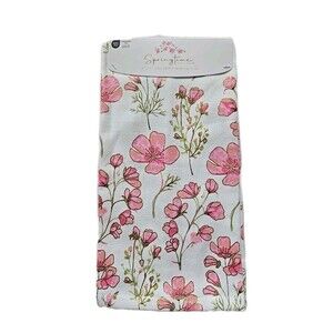 Set of 2 Kitchen Tea Towels Pink Gold Floral 16x26 Cotton Terry Loop NEW